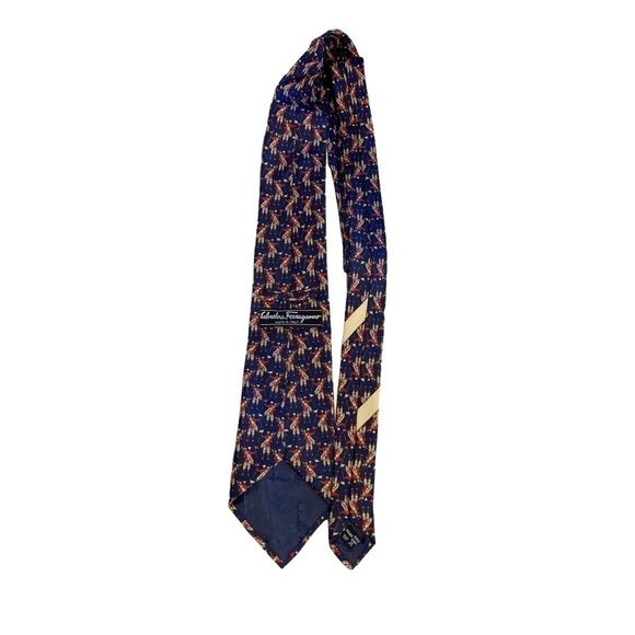 SALVATORE Ferragamo Silk Golf Tie - Picture 5 of 11